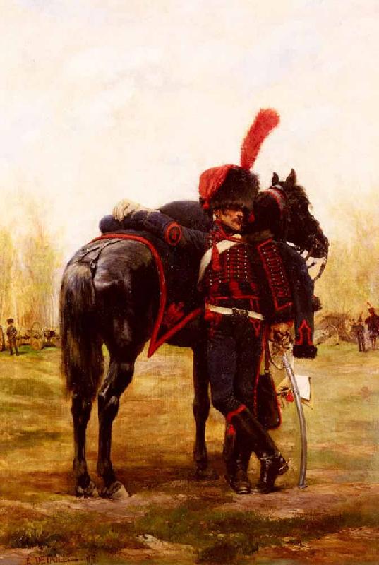 Edouard Detaille Artillerie a cheval de la Garde Imperiale China oil painting art